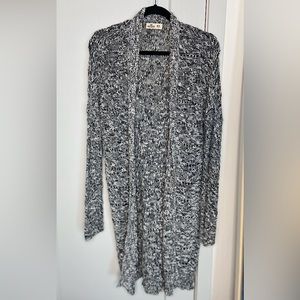Hollister Black & White Long Knit Cardigan